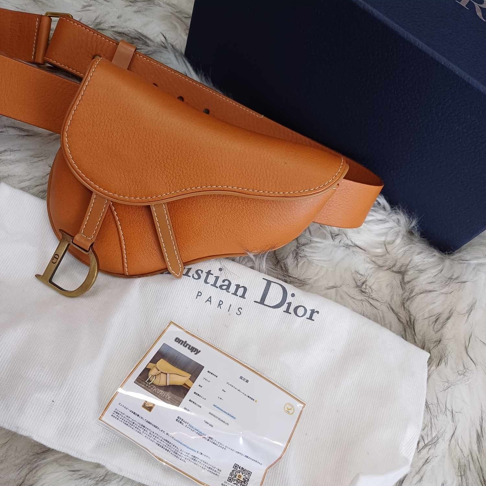 Dior Tan Leather Saddle Bag - Picture 2 of 15